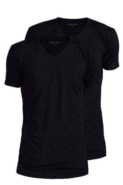 Tshirt V-Ausschnitt extra lang schwarz