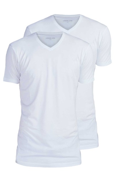 Tshirt V-Ausschnitt extra lang weiß